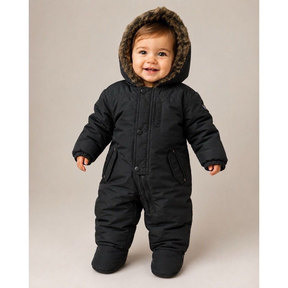 S. Rothschild Expedition Hooded Parka Pram Snowsuit Faux Trim Boys 6-9 Months